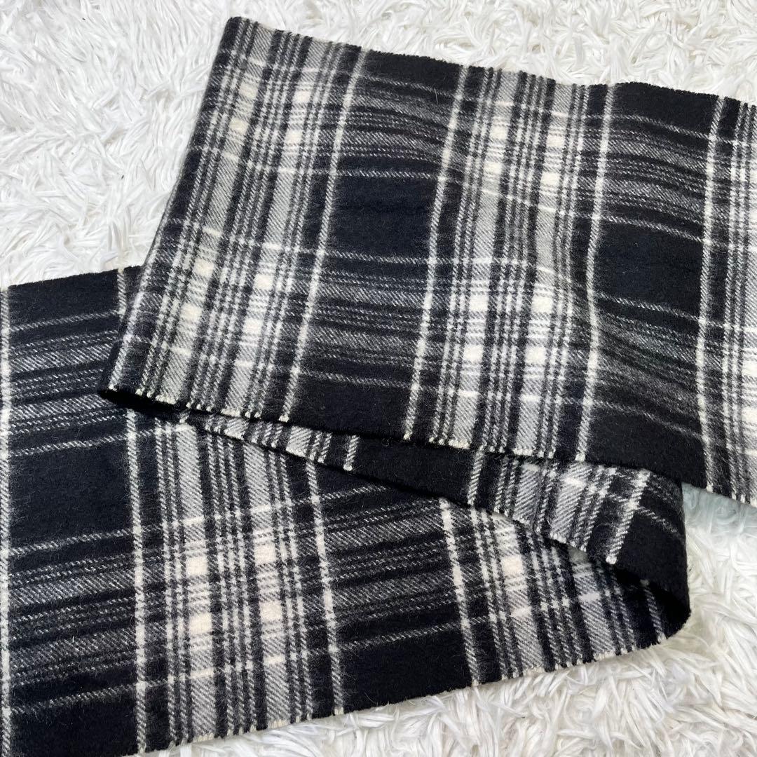 美品✨ ジョンストンズオブエルガン　カシミアマフラー　ブラック　チェック