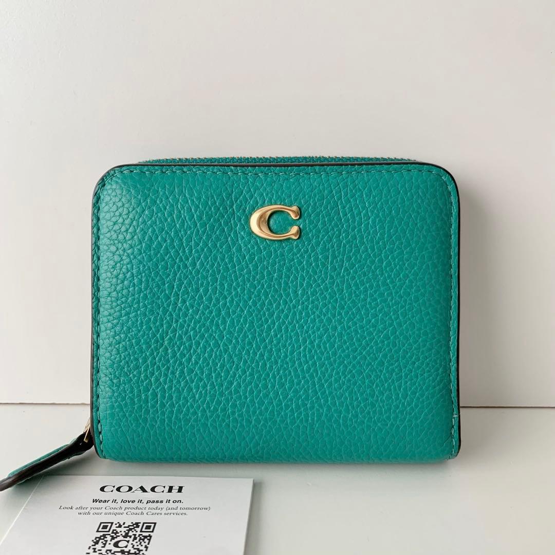 【COACH】コーチ　二つ折り財布　ビルフォールドウォレット　グリーン　緑　新品