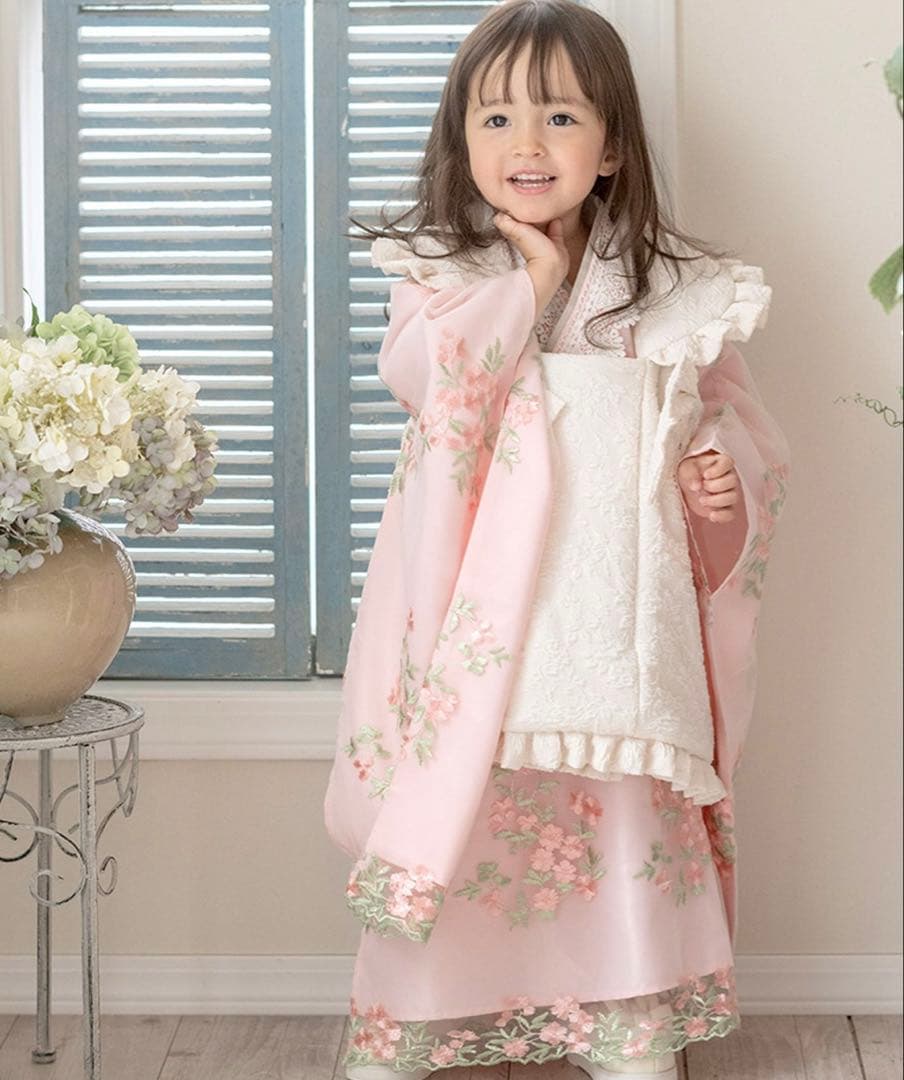 Catherine Cottage 七五三 フラワーレース着物ワンピ&被布セット