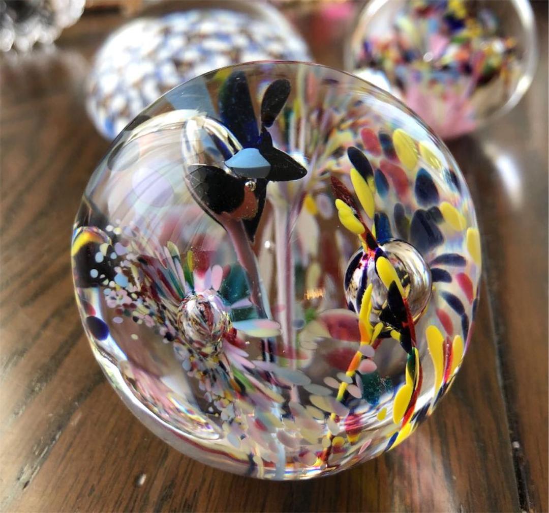 レア　S'70 イタリア製　ヴェネツィアングラス　ペーパーウェイト　花火