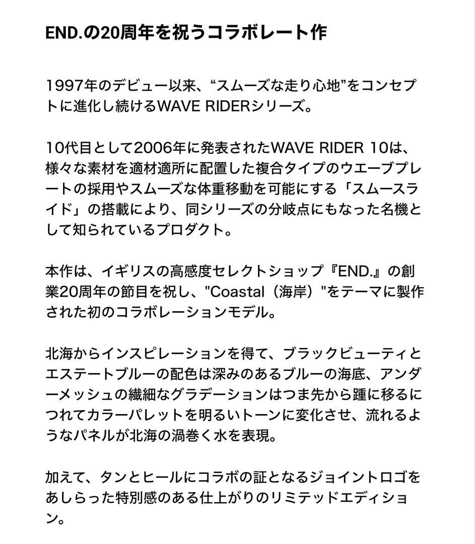 MIZUNO WAVE RIDER10 END. 26.5 美品