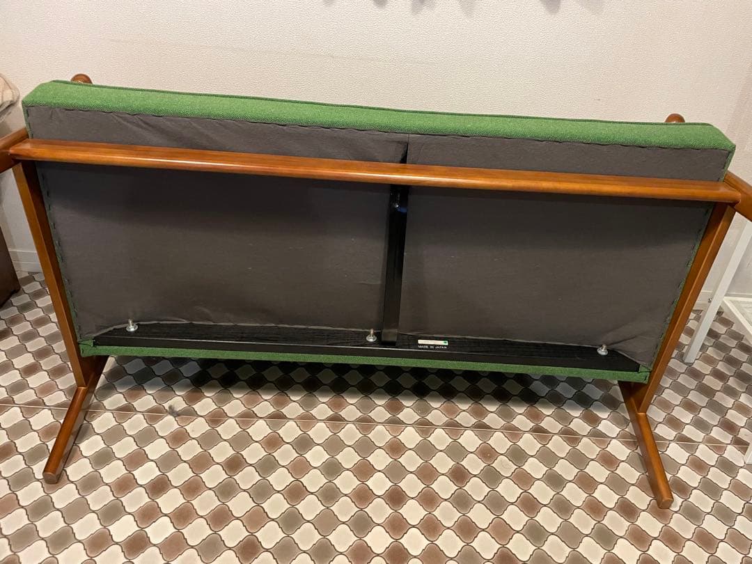 カリモク60 Kチェア 2シーター 希少 タープグリーン 旧ロゴ