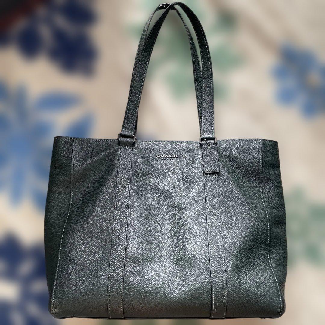 ア*丸様 COACH ダークグリーン トートバッグ