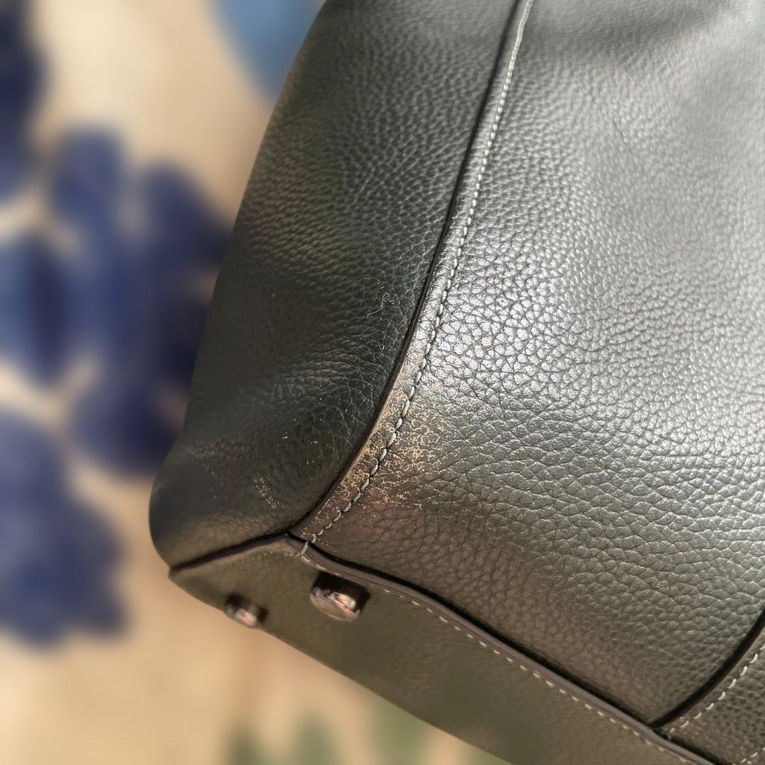 ア*丸様 COACH ダークグリーン トートバッグ