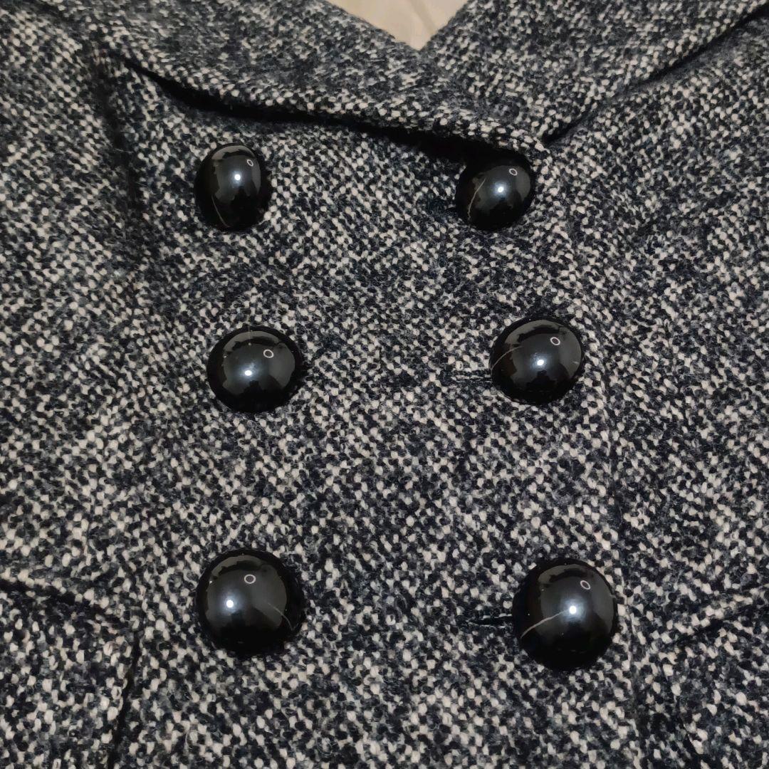 ✨Max Mara 白タグ ツイード アルパカ 絹 黒水晶ボタン ロングコート