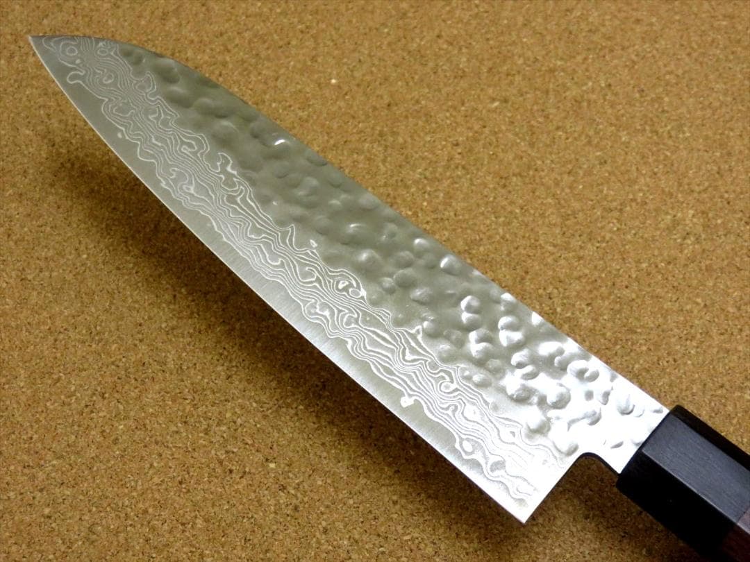 関の刃物 三徳包丁 180mm ダマスカス 45層 鎚目 両刃 万能包丁 ナイフ