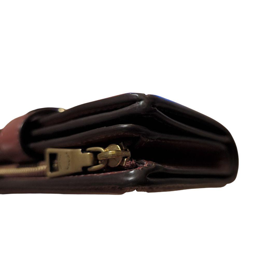 【美品】 COACH コーチ ハットンウォレット 二つ折り財布 ワインレッド