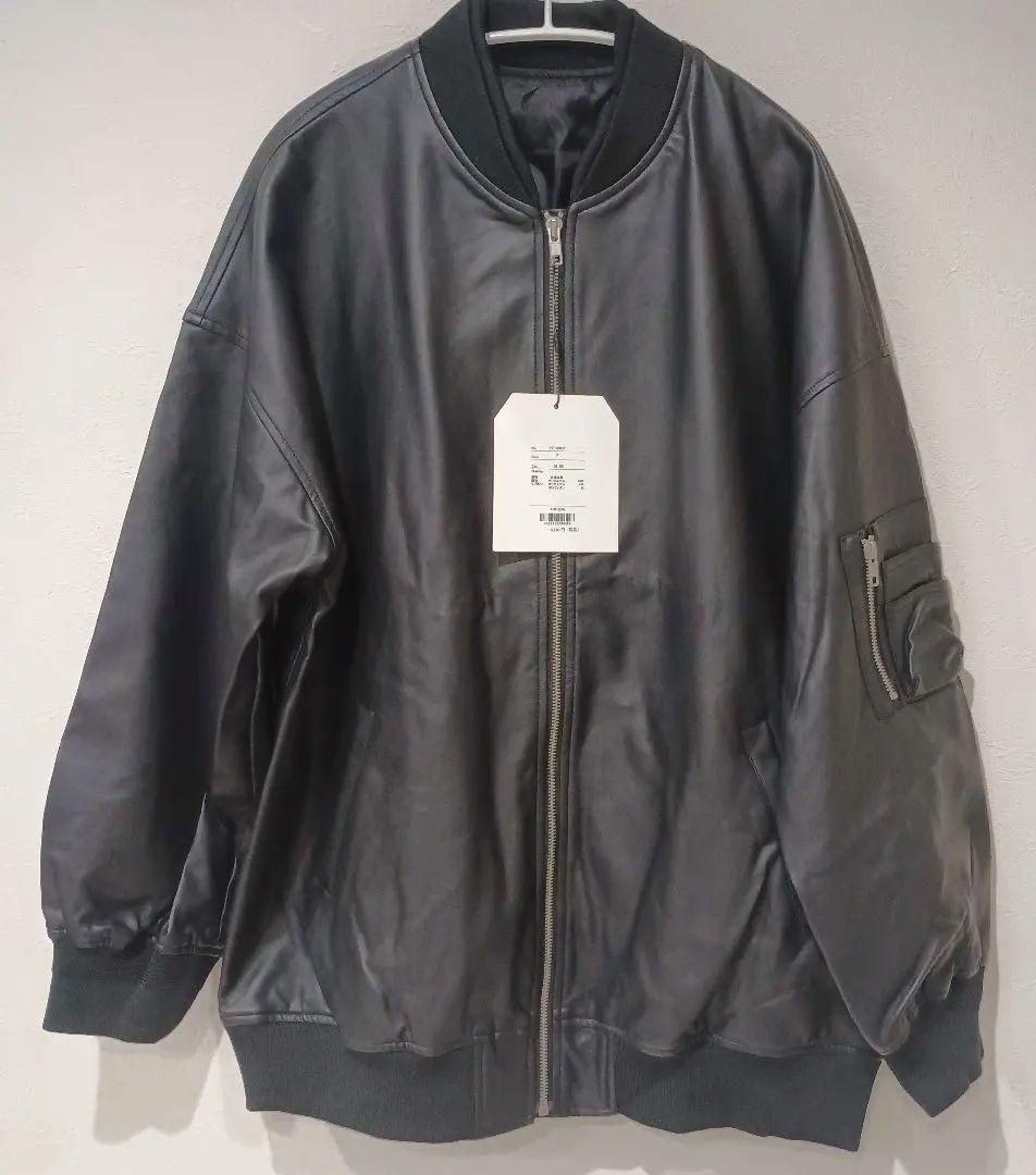 ★土日限定★アンティカ完売品レザーMA−1ブラック