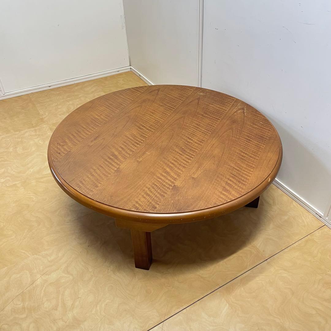 丸テーブル 幅90センチ 折りたたみ 丸ちゃぶ台 折り畳み 座卓 木製 レトロ