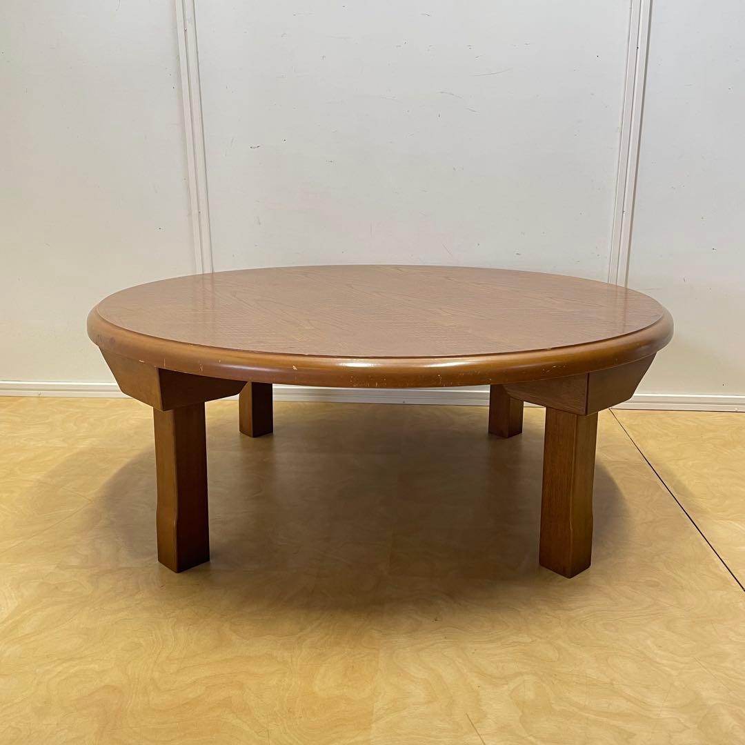 丸テーブル 幅90センチ 折りたたみ 丸ちゃぶ台 折り畳み 座卓 木製 レトロ