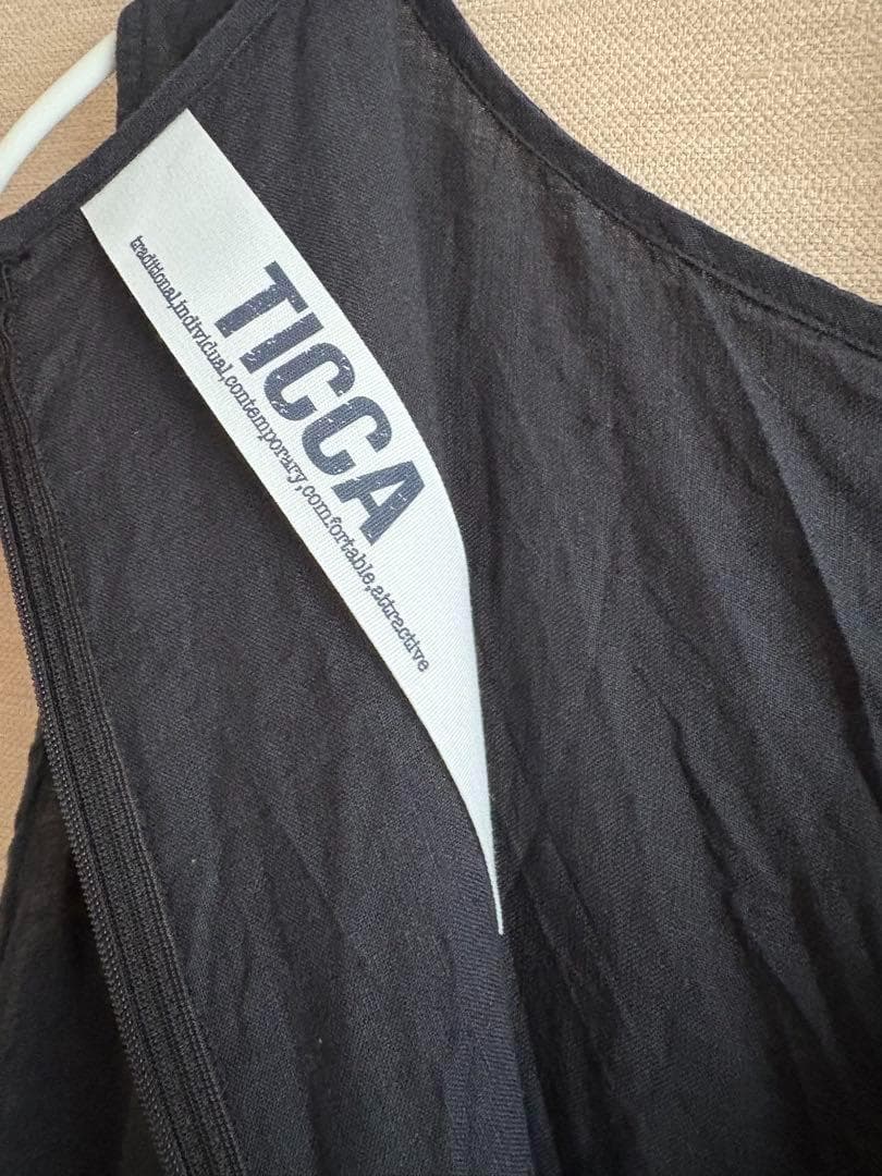 TICCAティッカ リネンノースリーブオールインワン　コンビネゾン