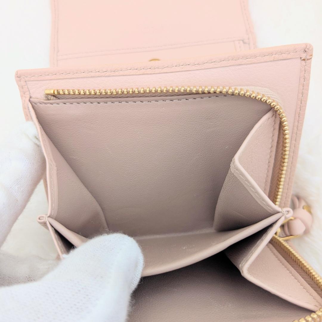 Chloé クロエ 三つ折り財布 コンパクトウォレット　レザー　ピンク