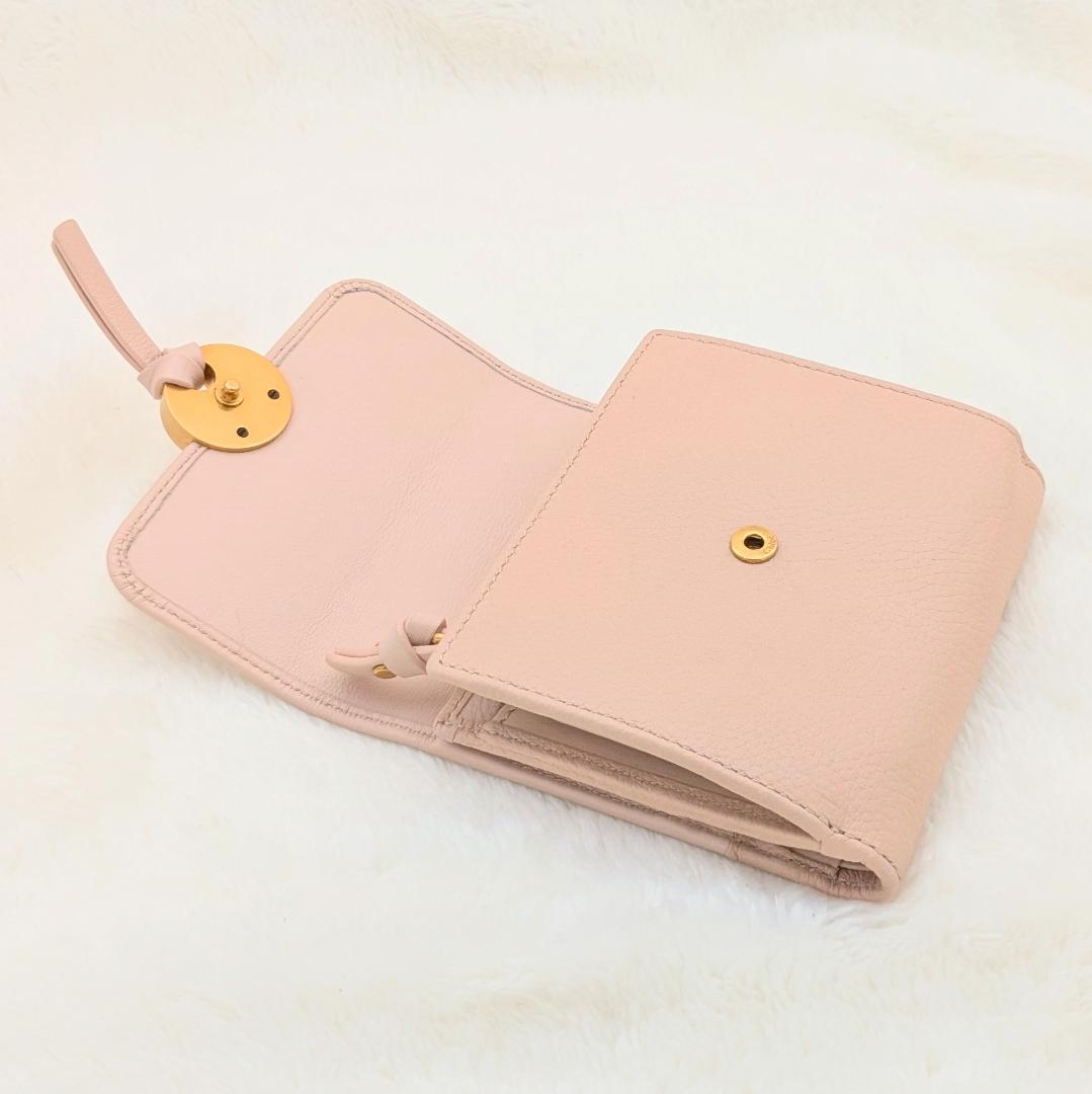 Chloé クロエ 三つ折り財布 コンパクトウォレット　レザー　ピンク