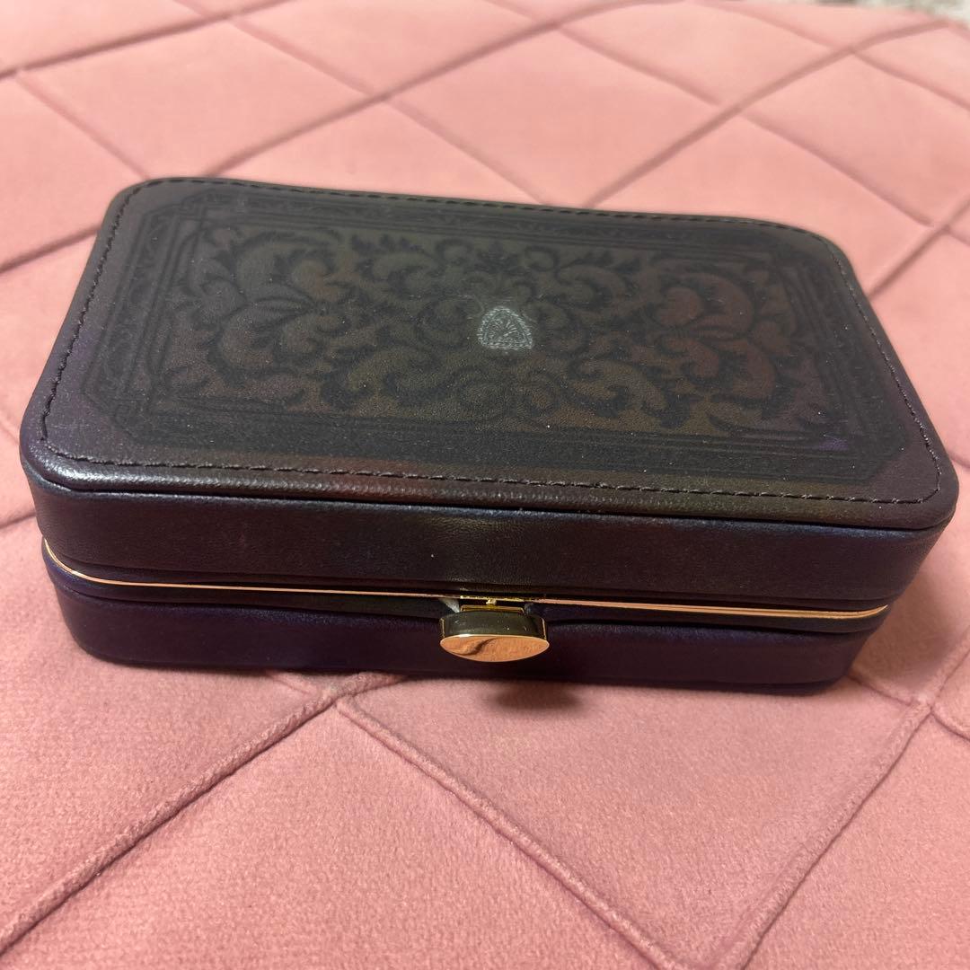 ダークブラウン レザー アクセサリーケース