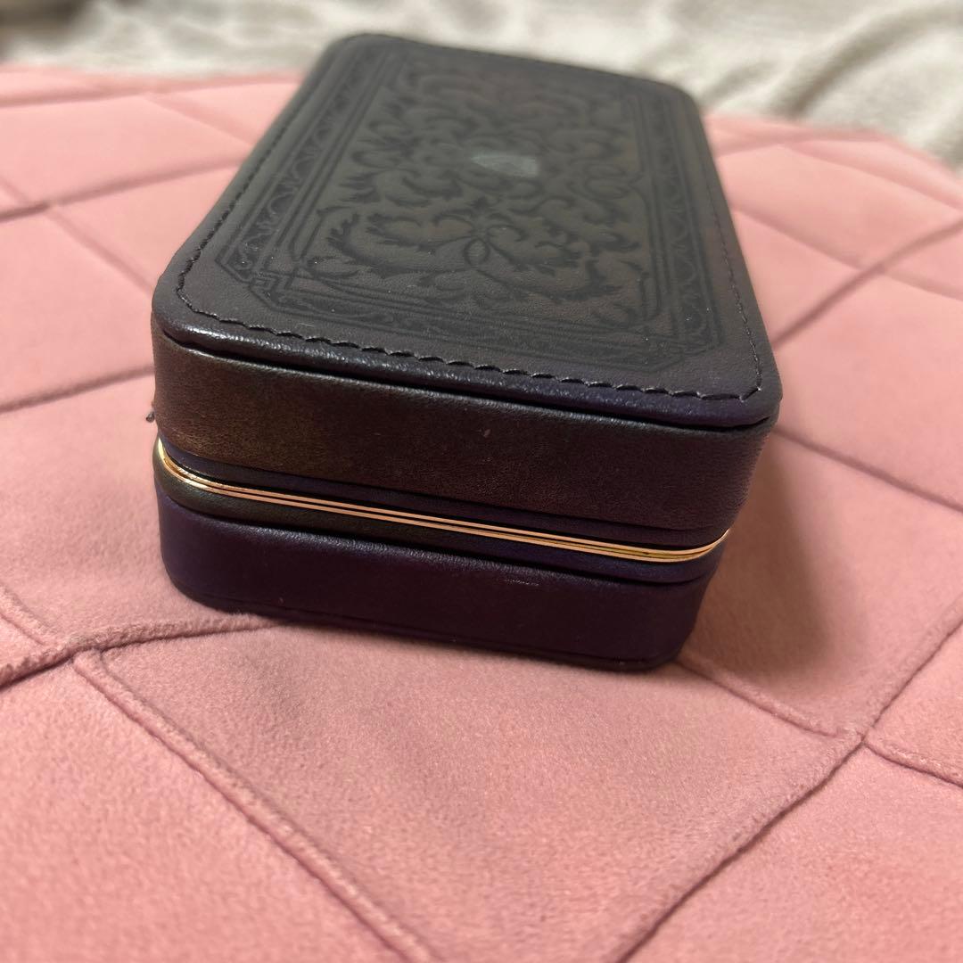ダークブラウン レザー アクセサリーケース