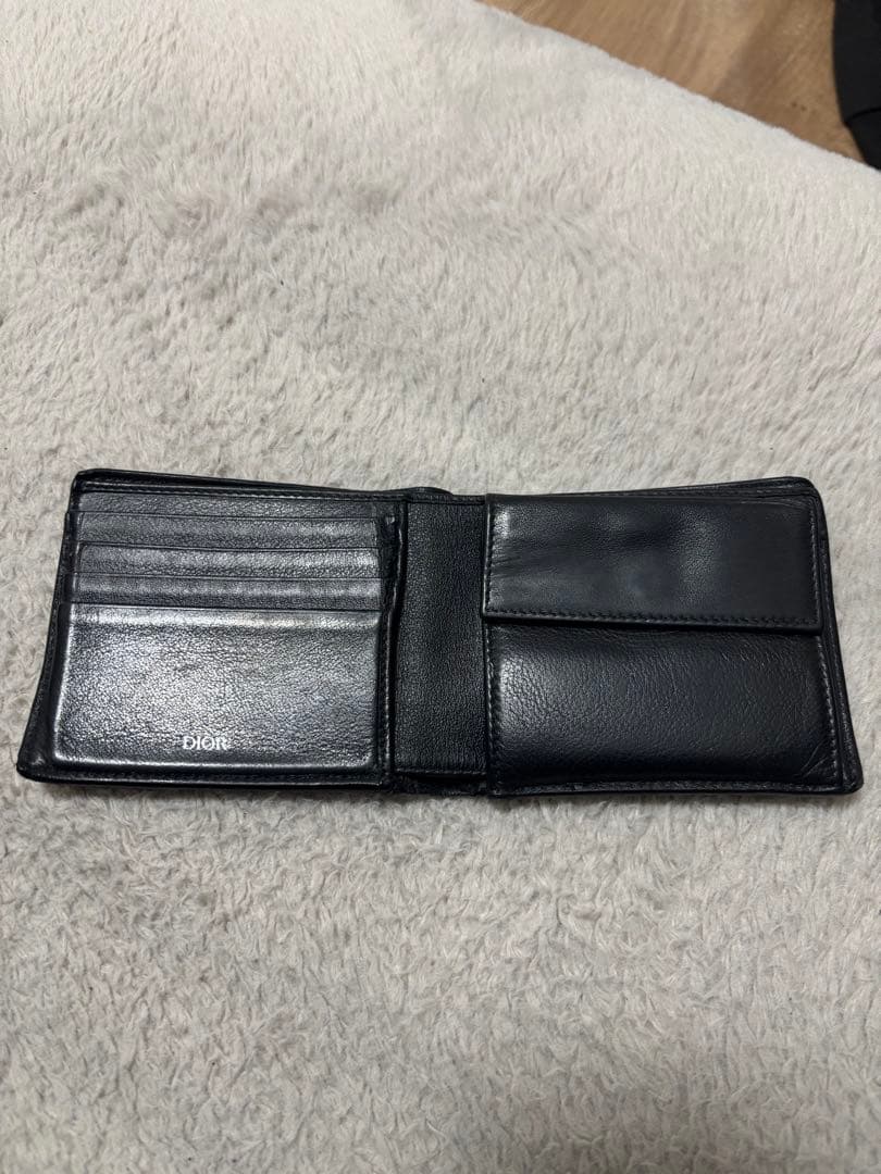 Dior ブラックレザー 二つ折り財布