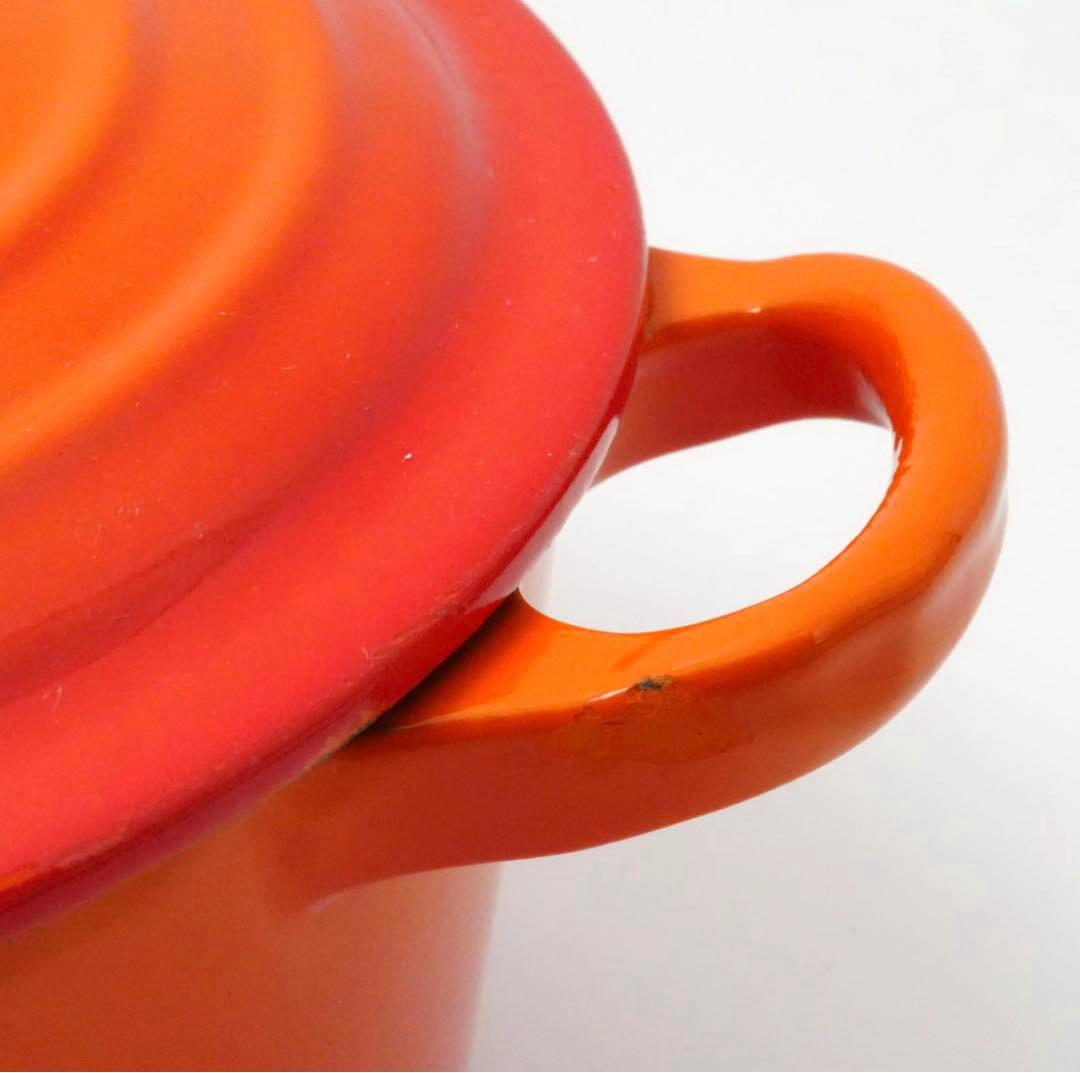【美品】LE CREUSET　ココット ロンド オレンジ　20cm