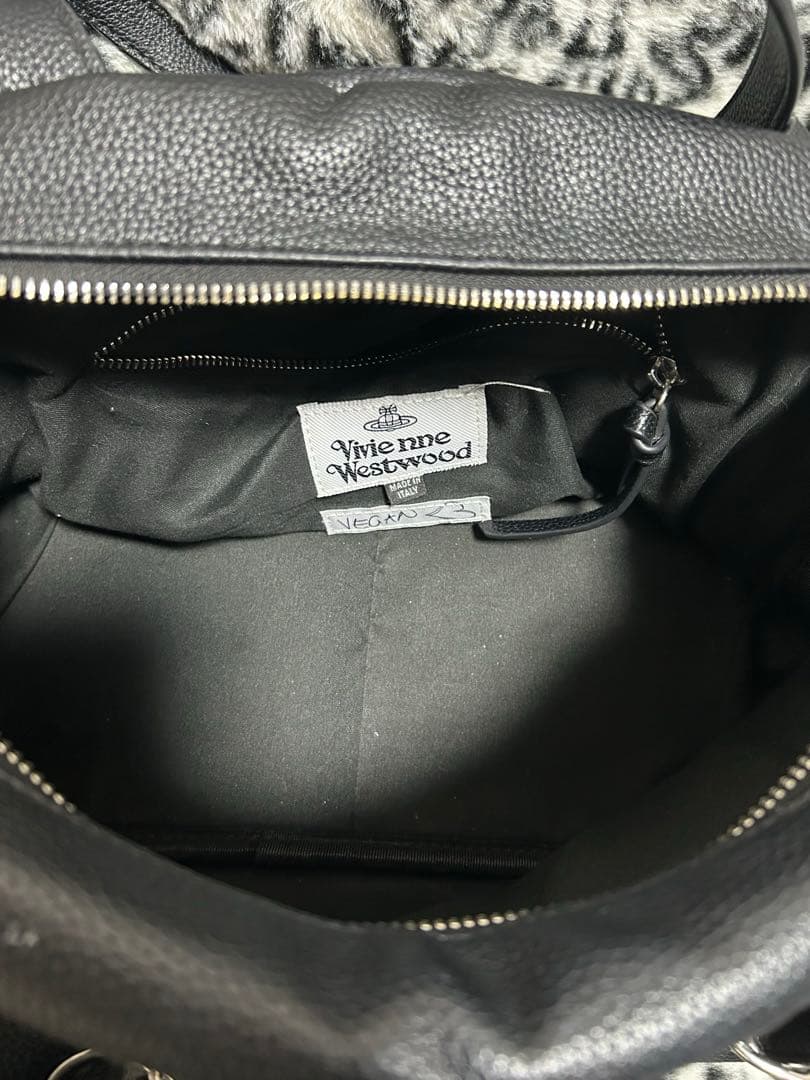 Vivienne Westwood ボストンバッグ ブラック レザー ORB 黒