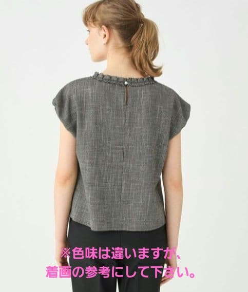 極美品 ✨Ballsey ポリエステルレーヨン カラミ フレンチスリーブブラウス