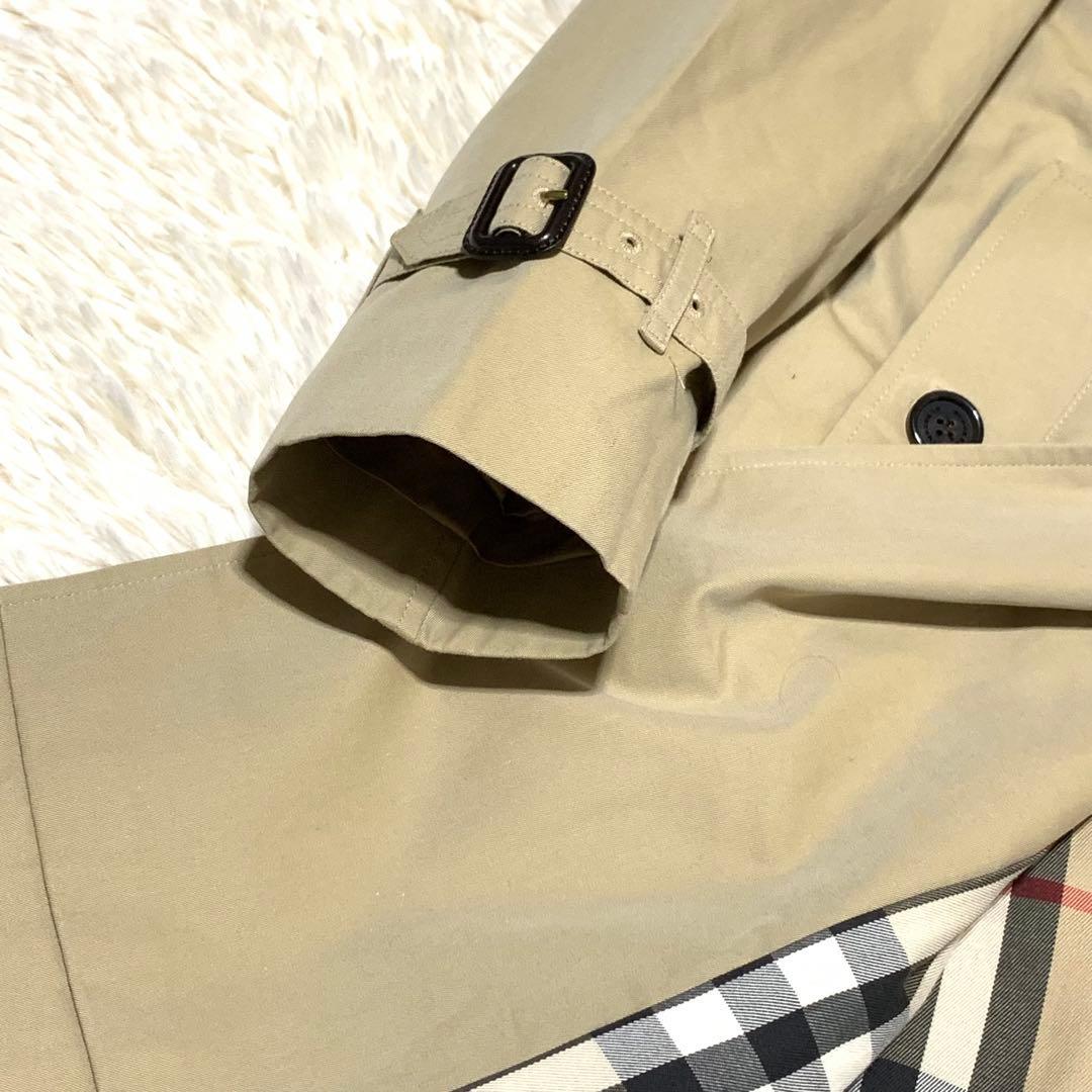 美品　バーバリー　サンドリンガム トレンチコート　ロング丈　メガチェック