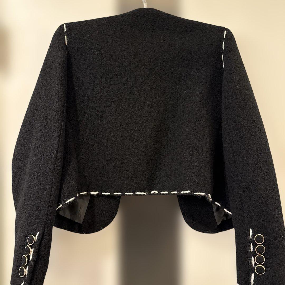 sheller黒 ポケット付きジャケット美品！シェリエアニュアンスミラオーウェン