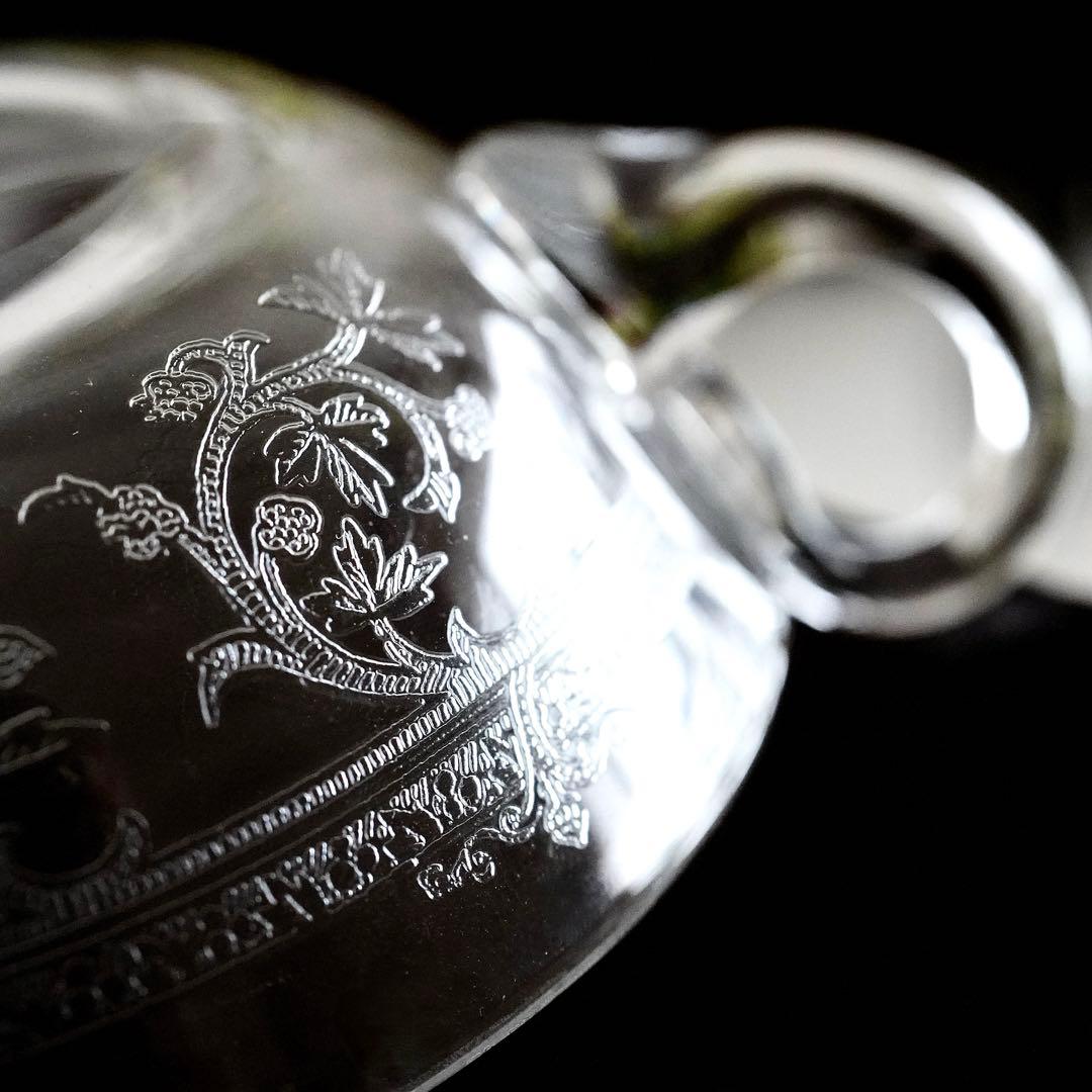 サンルイ★メス★アンティーク クリスタル デザートカップ グラス★トレイ希少レア