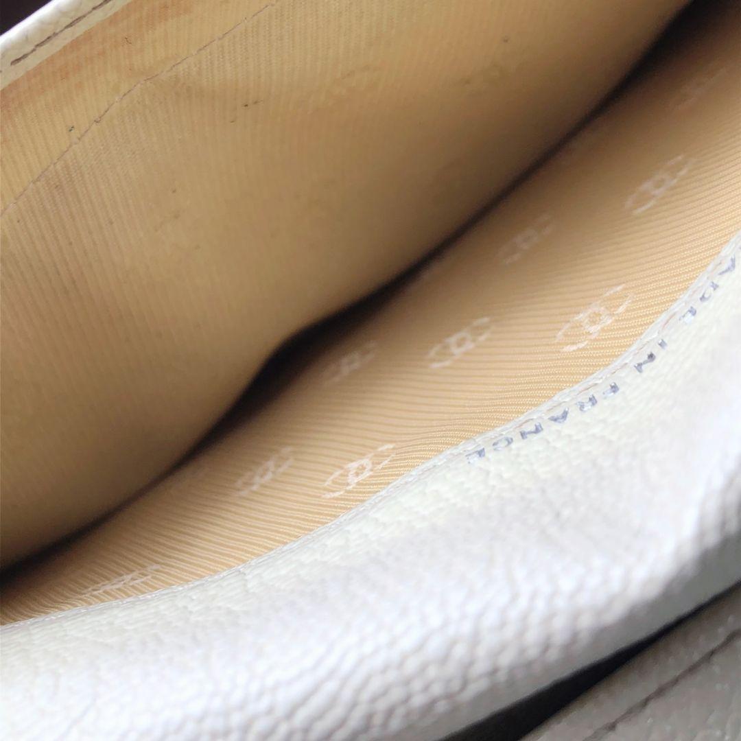 シャネル　CHANEL　ココマーク　レザー　メンズ　長財布　白　ビンテージ