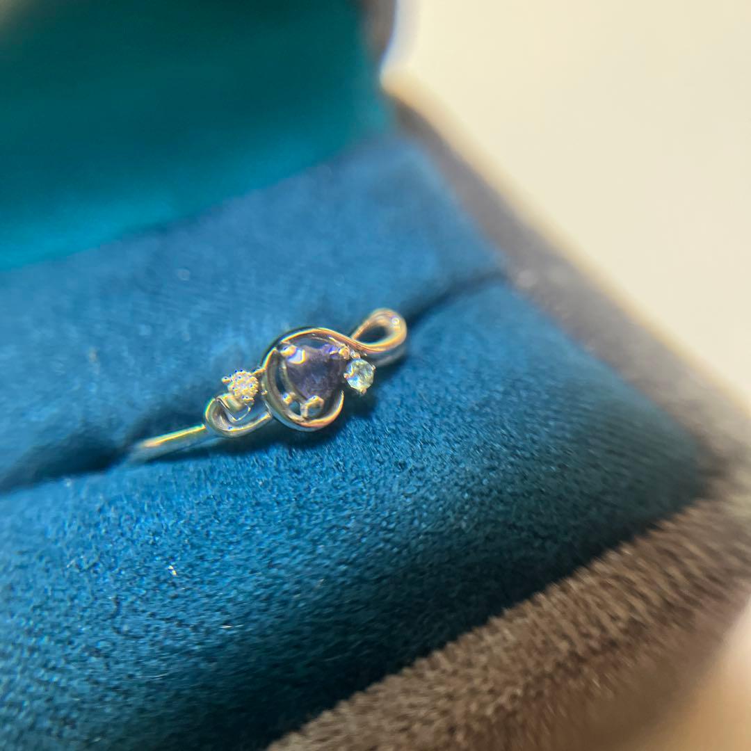 ル*ナ様 K10WGアイオライトハートモチーフリング