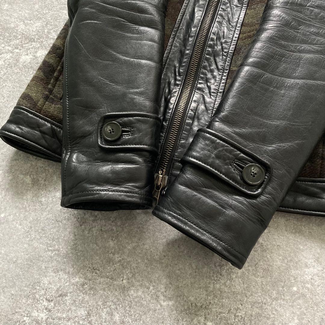 【TETE HOMME】 PLAG テットオム 極上ラムレザージャケット 迷彩