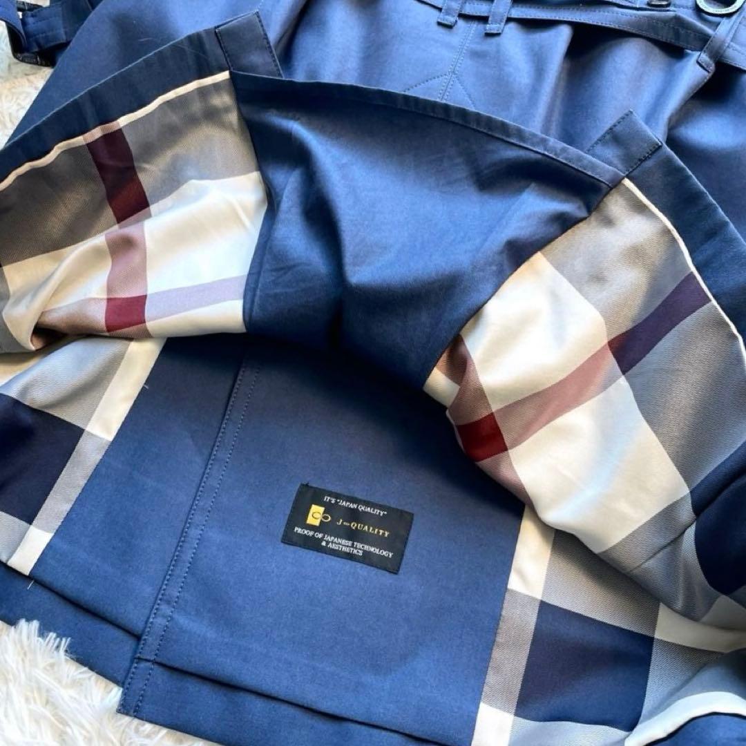 【極美品 XL】ブラックレーベルクレストブリッジ トレンチコート ベルト 青