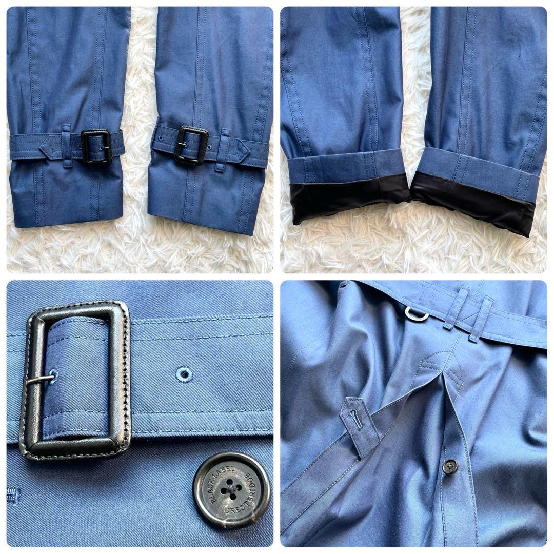 【極美品 XL】ブラックレーベルクレストブリッジ トレンチコート ベルト 青