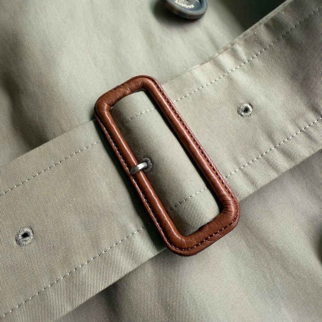 美品/バーバリーロンドン トレンチコート ラグラン袖 玉蟲色 マキシ丈