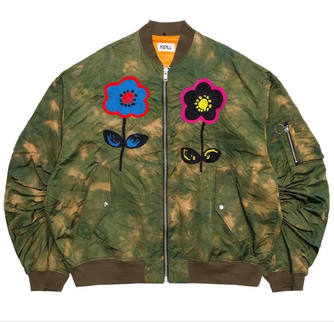 KIDILL 花柄刺繍 MA-1ジャケット