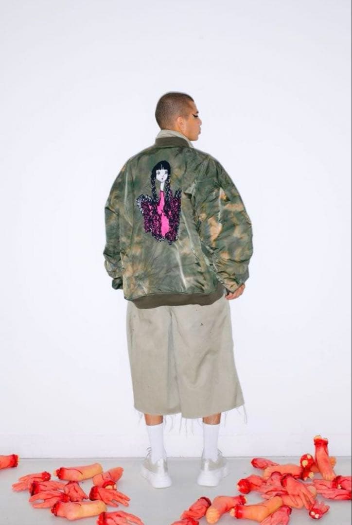 KIDILL 花柄刺繍 MA-1ジャケット