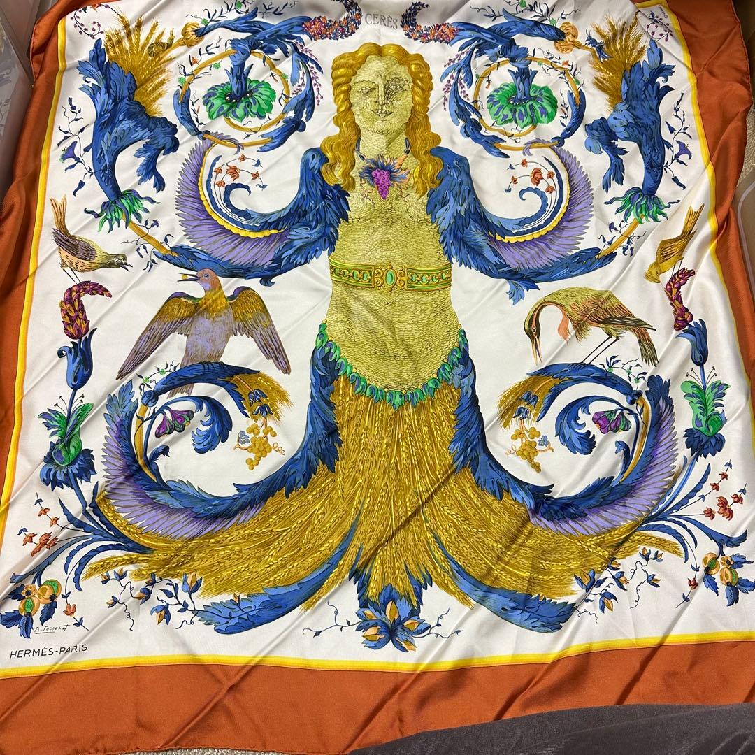 HERMES エルメス カレ90 CERES 女神 スカーフ