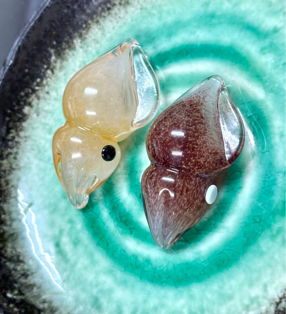 ガラスのホタルイカ 2個セット(生、ボイル)