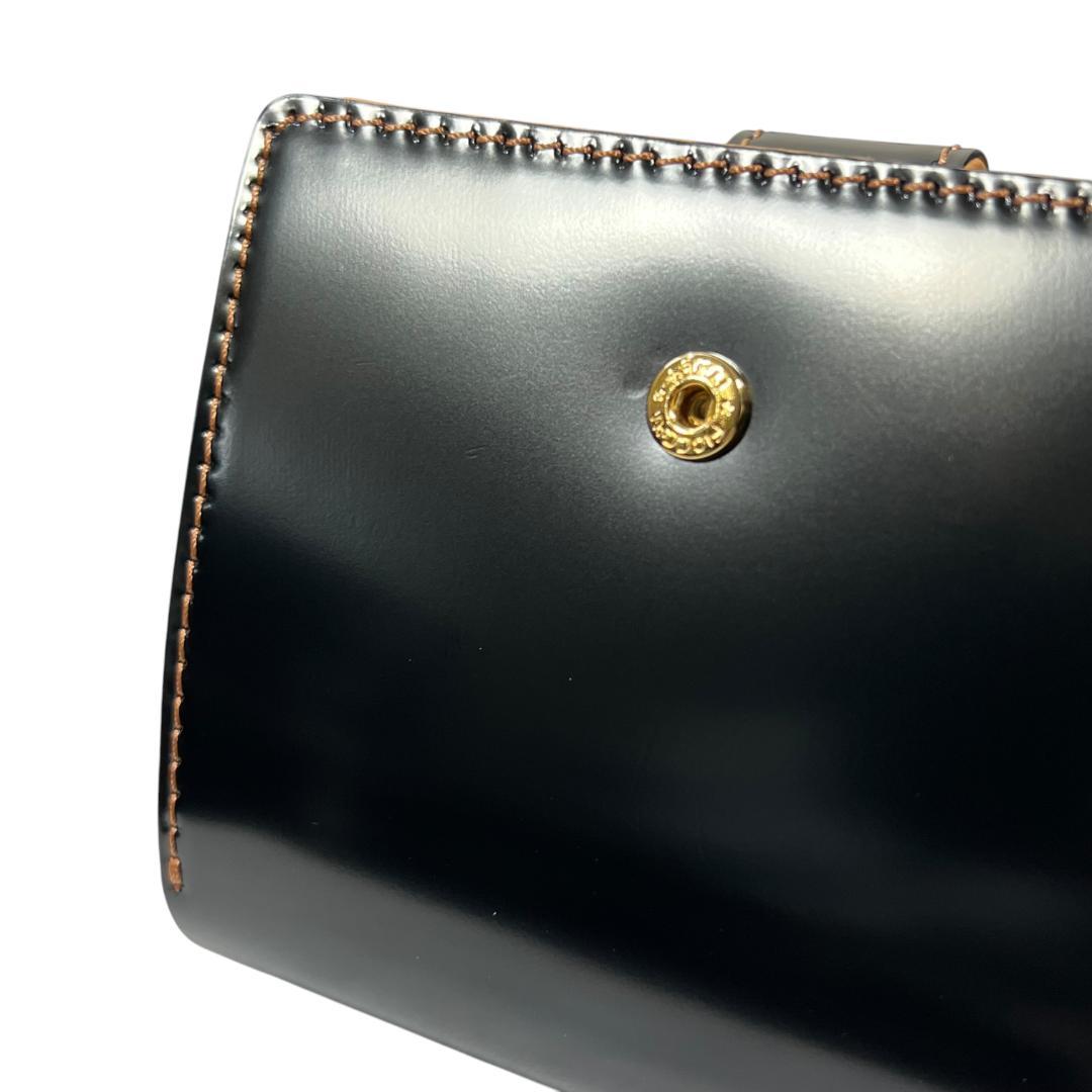 大峽製鞄 OHBA コードバン 二つ折り財布 ブラック 黒 ナチュラル　大峡