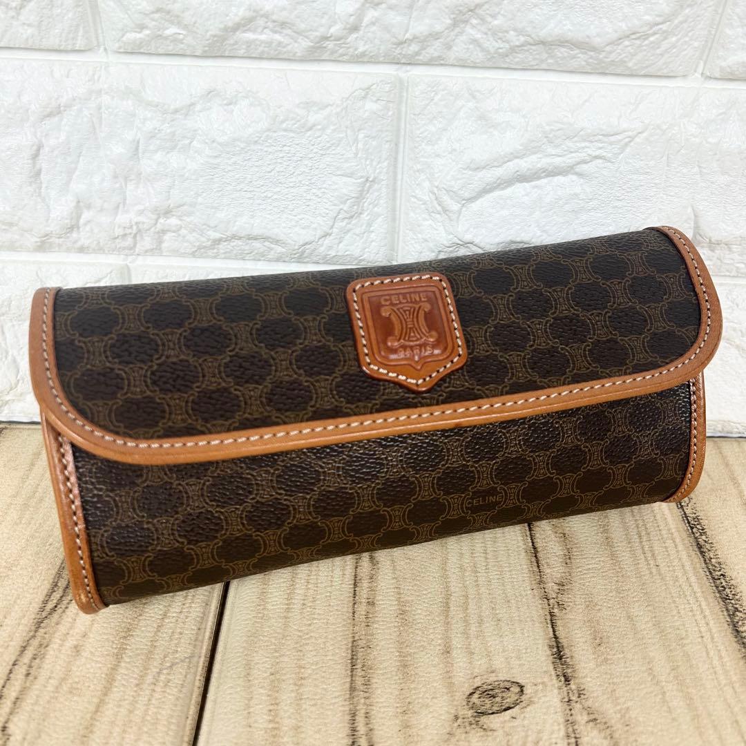 タニベン CELINE セリーヌ マカダム柄 化粧ポーチ バニティ