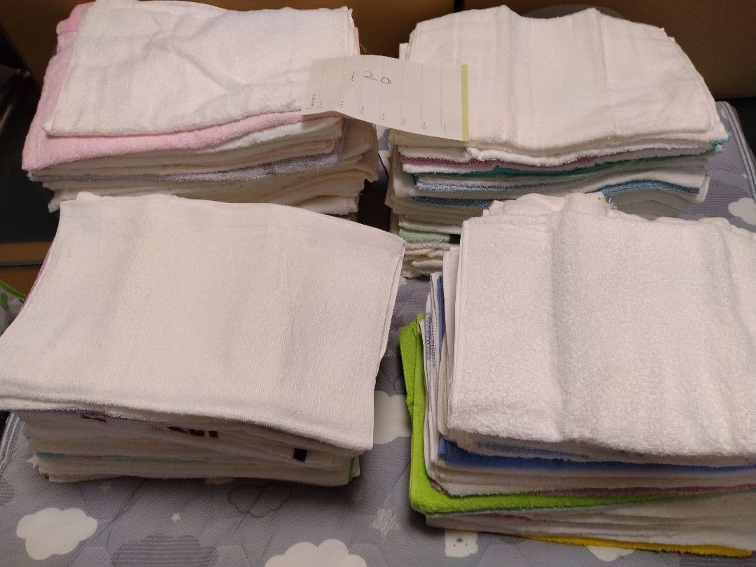 粗品タオル　フェイスタオル　120枚　まとめ売り