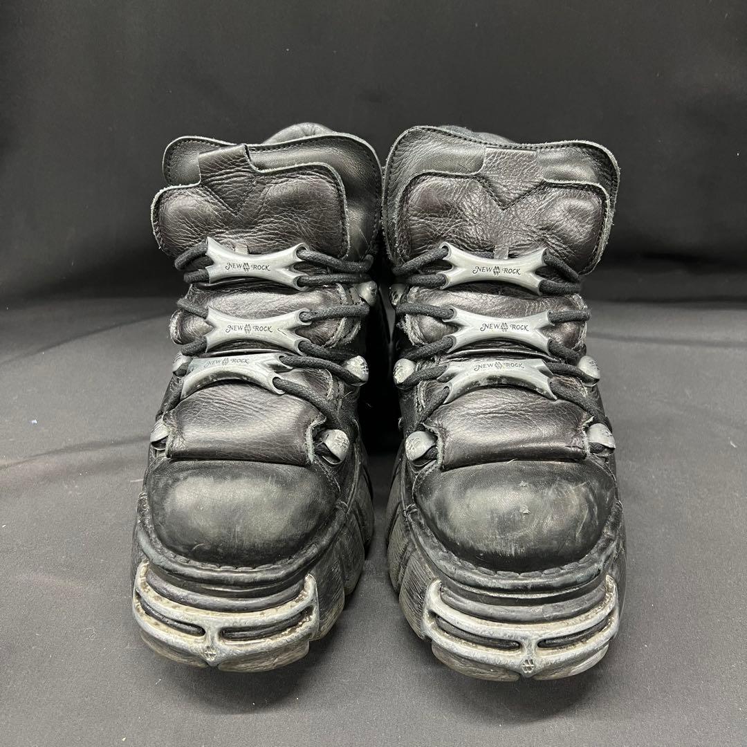 健*介様 J2【used】NEW ROCK 厚底　スニーカー　本革　レザー　ブラ