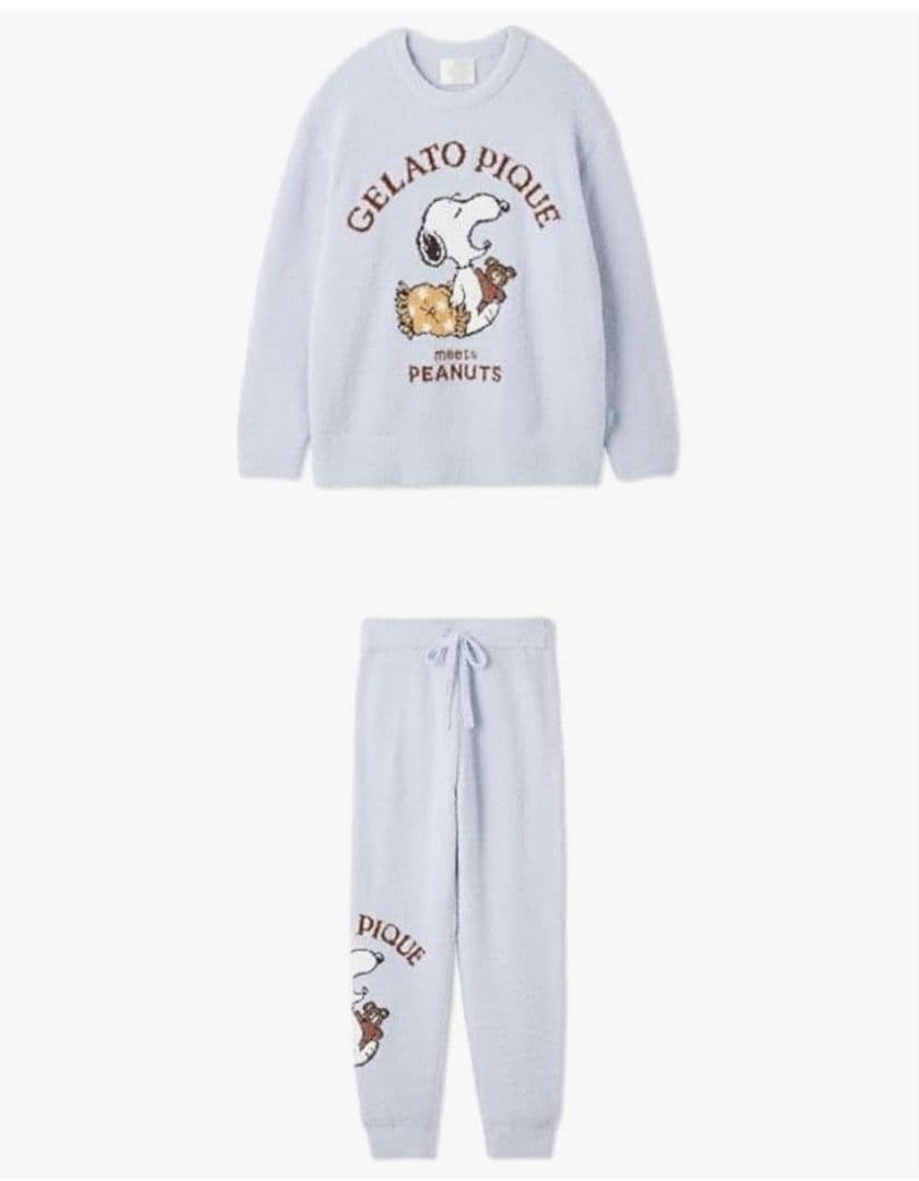 新品GELATO PIQUE ジェラピケスヌーピー ルームウェアセット3点セット