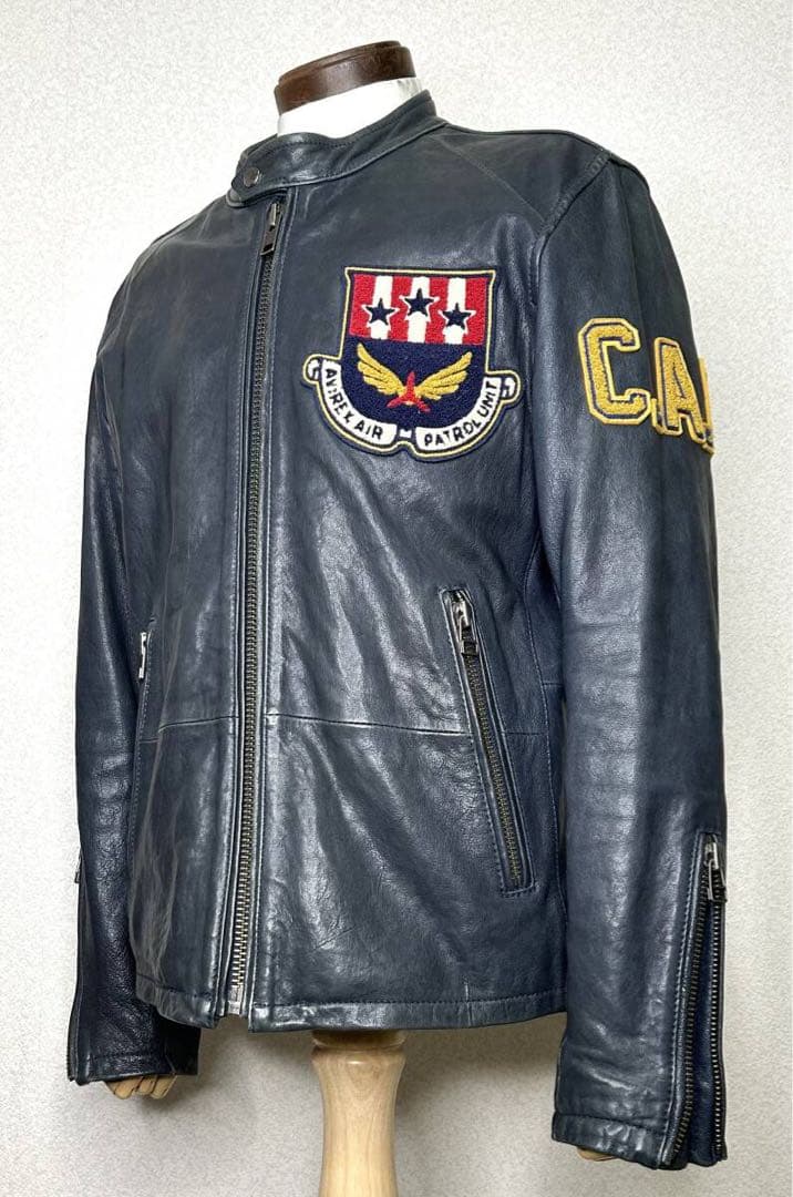 ⑦AVIREX レザージャケット【Ｌ】 TOPGUN◇MA-1ハーレーninja