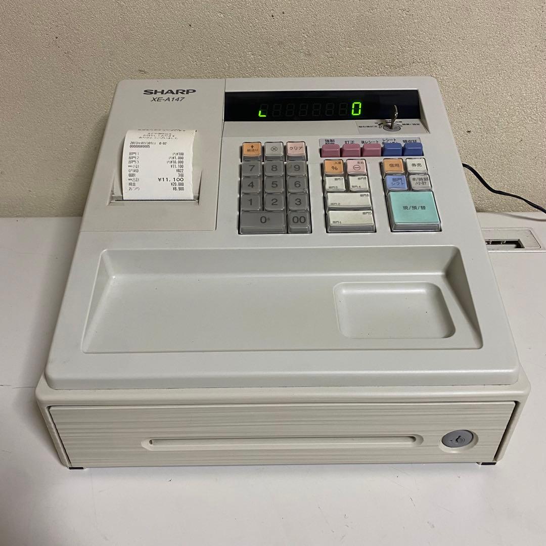 動作確認済み SHARP 電子レジスター XE-A147 簡易レジ 持ち運び