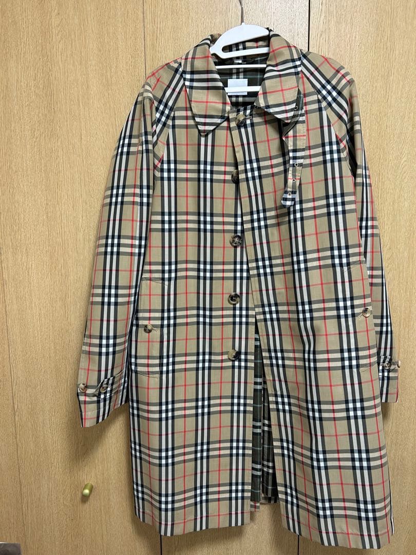 バーバリー ノバチェックロングコート メンズ 50
