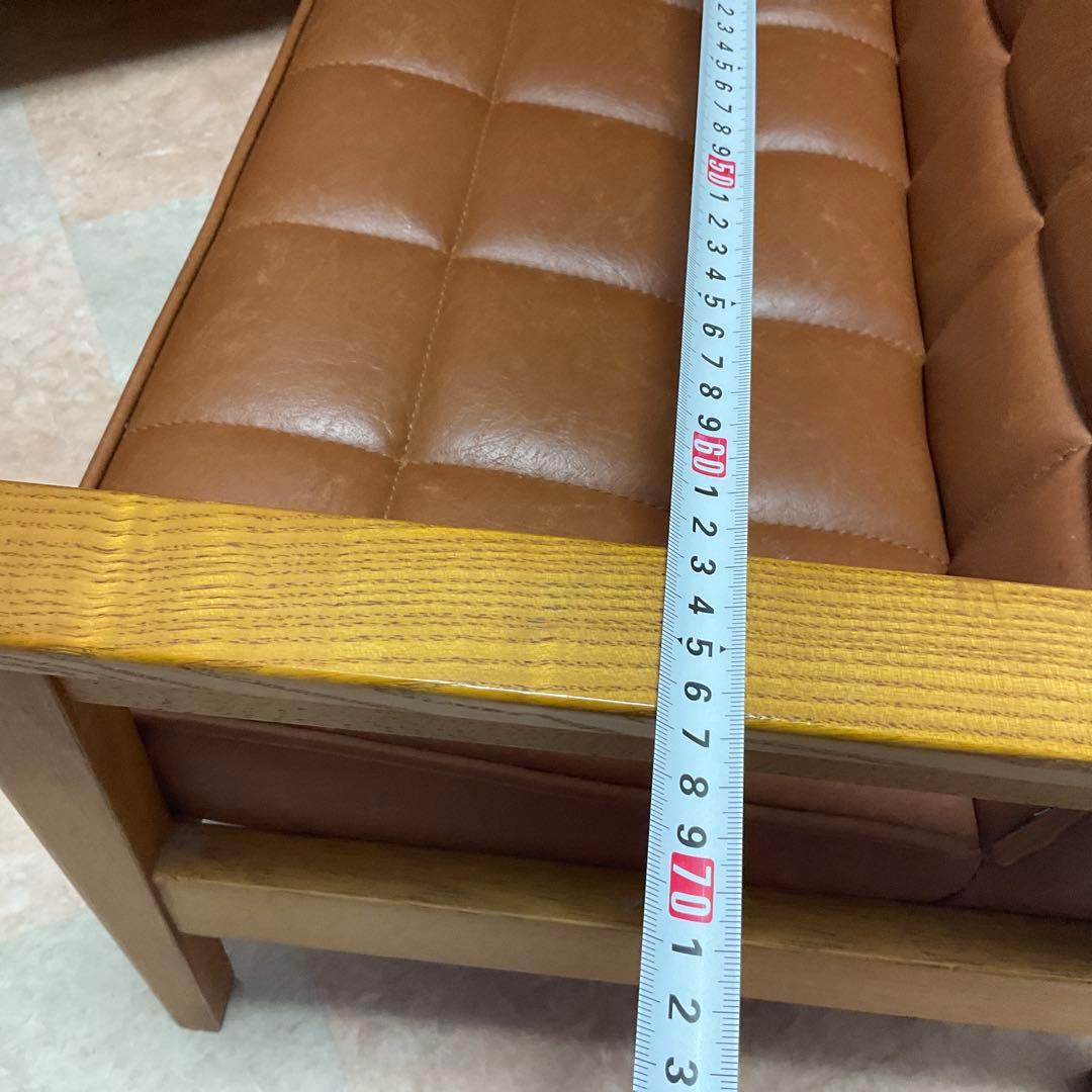 ブラウン 合成皮革2人掛けソファー キッズソファー おしゃれ