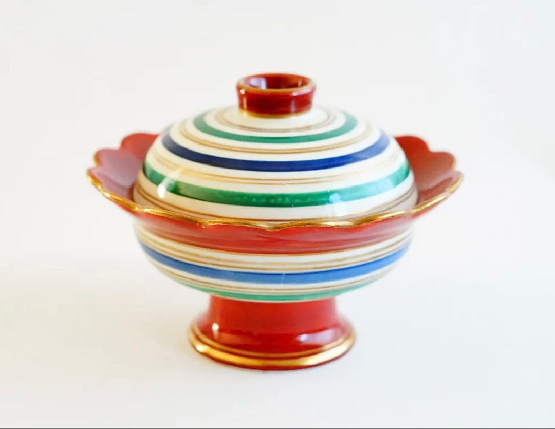 巻物 花型高台蓋物 φ16cm | 波佐見・有田焼