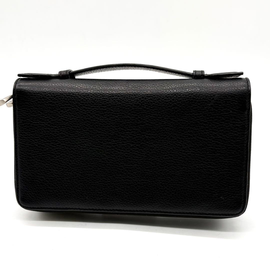 【極美品】ダンヒル オーガナイザー 長財布 ダブルジップ レザー ブラック