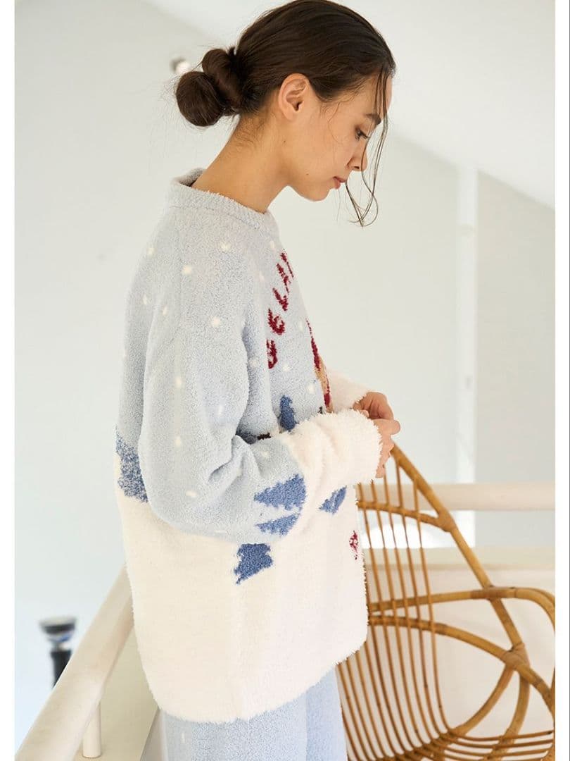 HOLIDAYスキーベアジャガードプルオーバー ミント