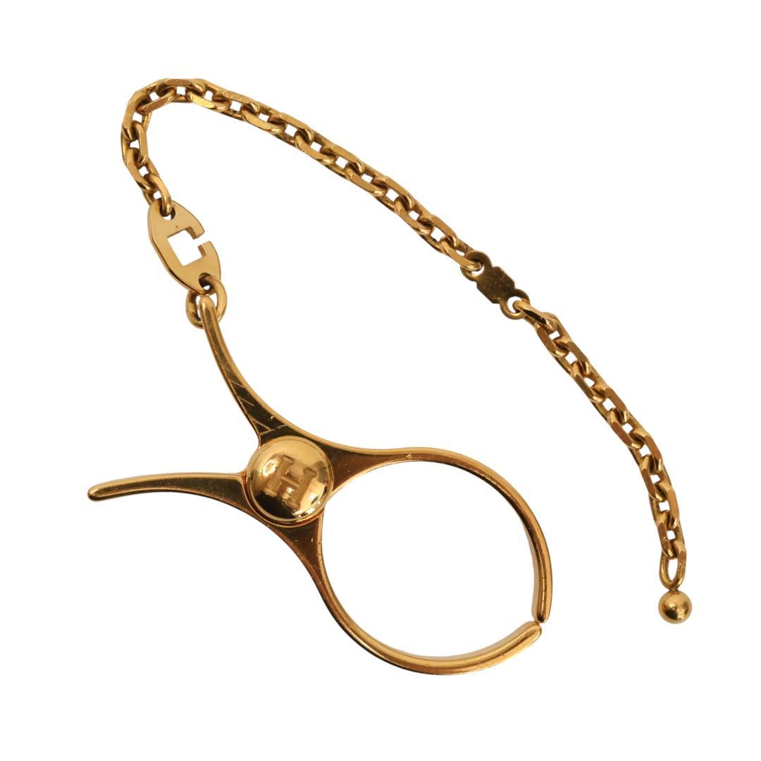 極美品 HERMES エルメス グローブ ホルダー フィルー チャーム ゴールド