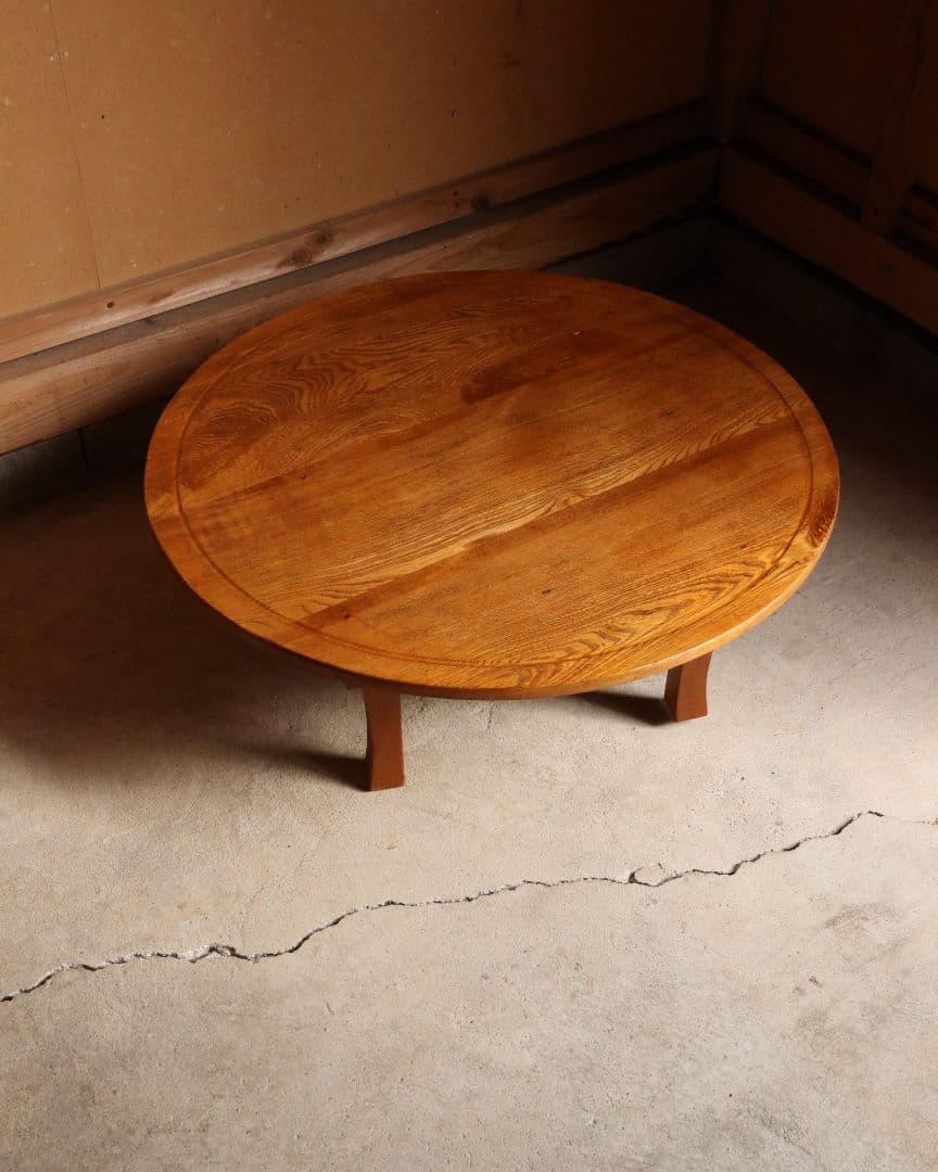 最終値下げ 栓(セン)の小ぶりな丸ちゃぶ台　古道具 古家具 アンティーク 古民家